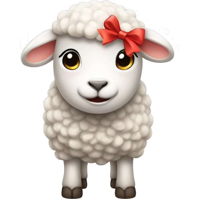 lamb with a bow emoji
