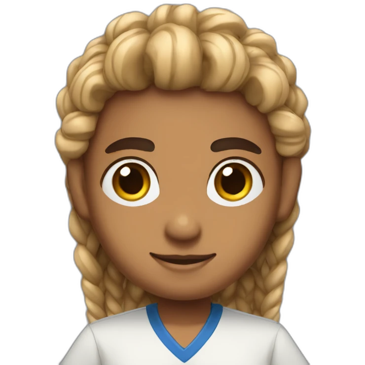 Kris pande middle eastern boy with box braids and a polo shirt emoji