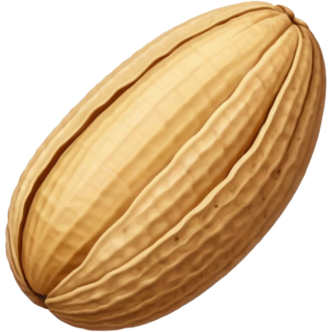 one whole peanut in rough beige textured shells emoji