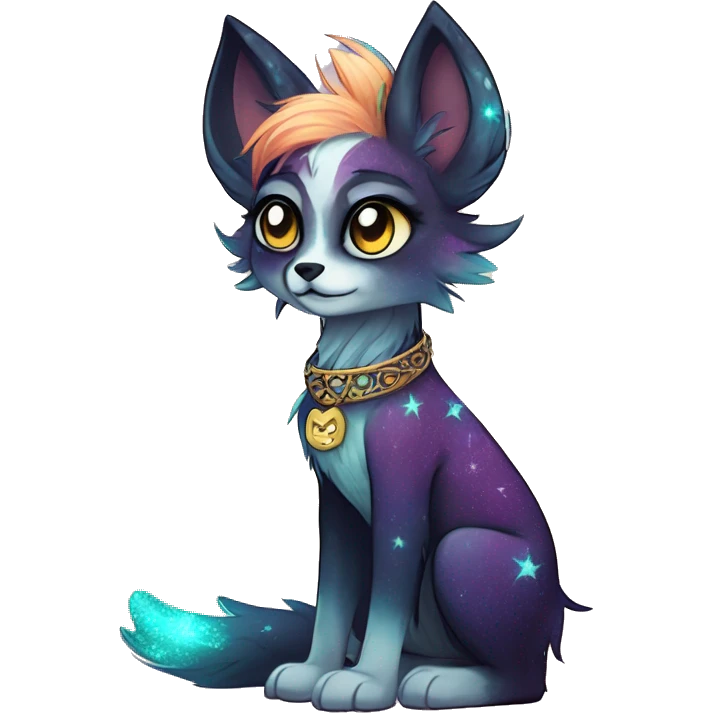 Cool cute Kawaii edgy fantasy animal sparkle fursona Fionbri by griffsnuff & LiLaiRa & Falvie full body emoji