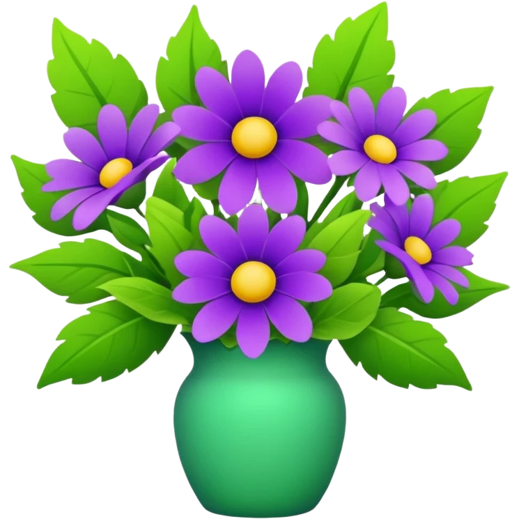 Purple and green flowers combo emoji