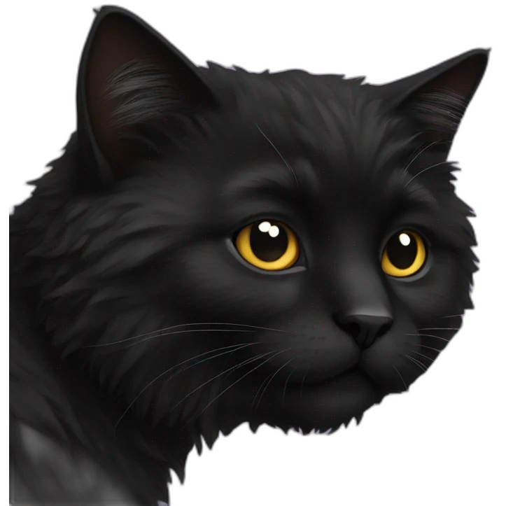 Black fluffy cat emoji