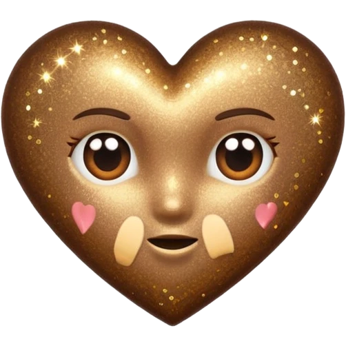 Brown heart with glitter emoji