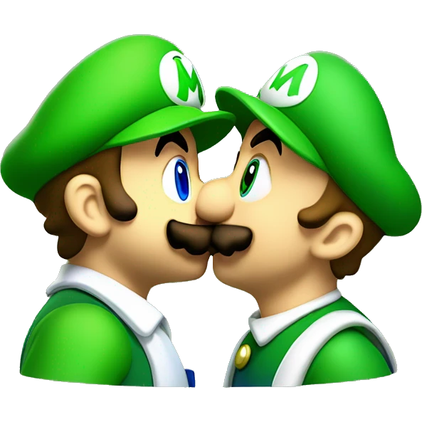super mario kissing luigi emoji