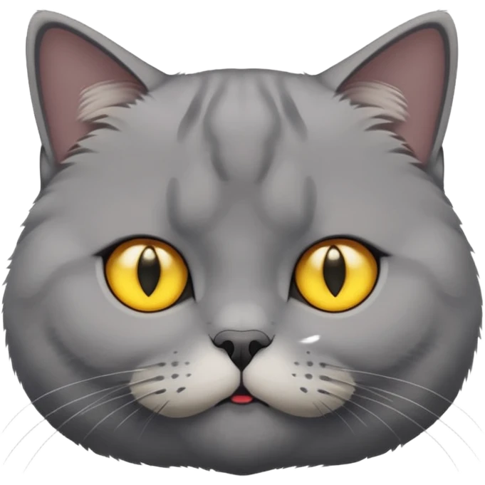 British short hair grey with yellow eyes emoji
