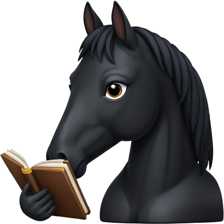 black horse with book emoji