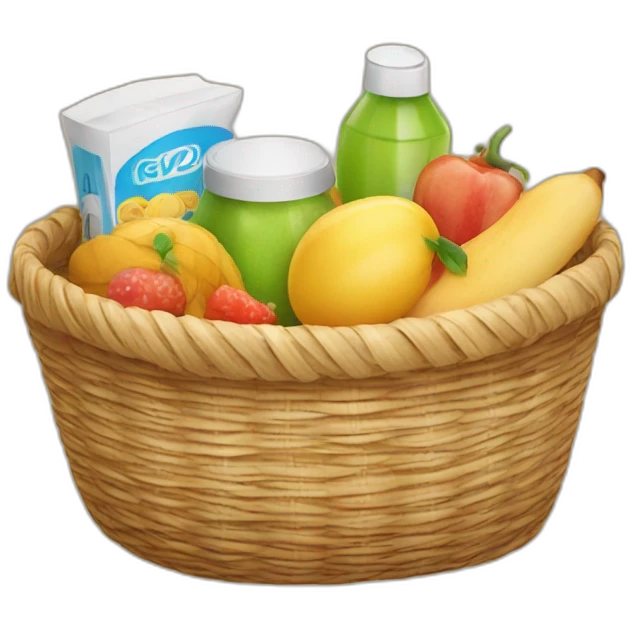 ]basket with products inside emoji