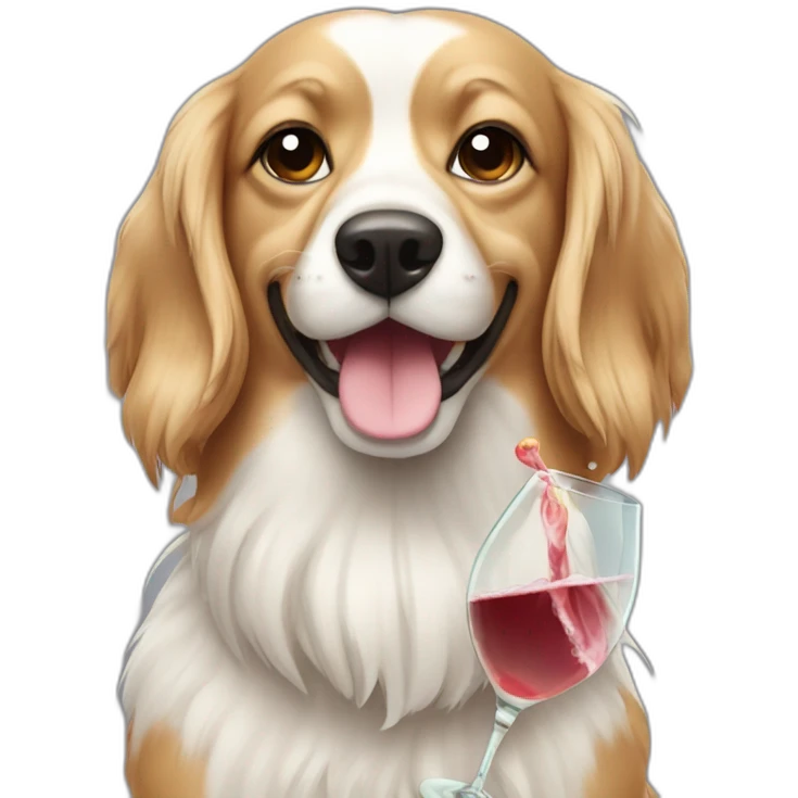 papilion dog drinking champain emoji