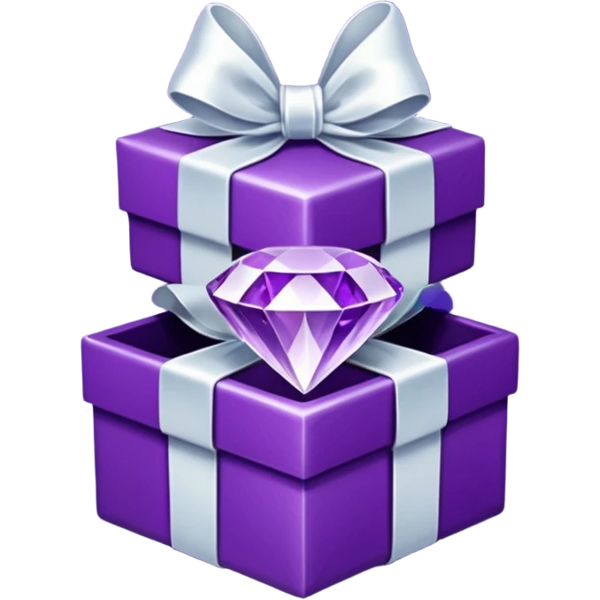 Amethyst diamond Gift box emoji