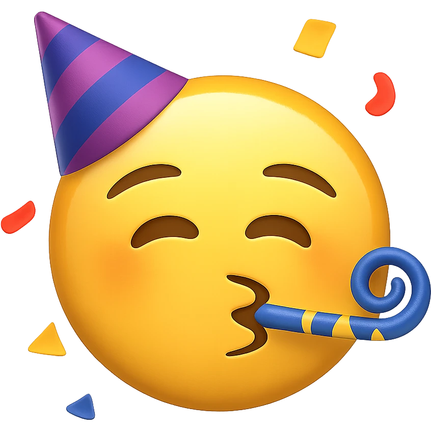 face with party hat emoji emoji