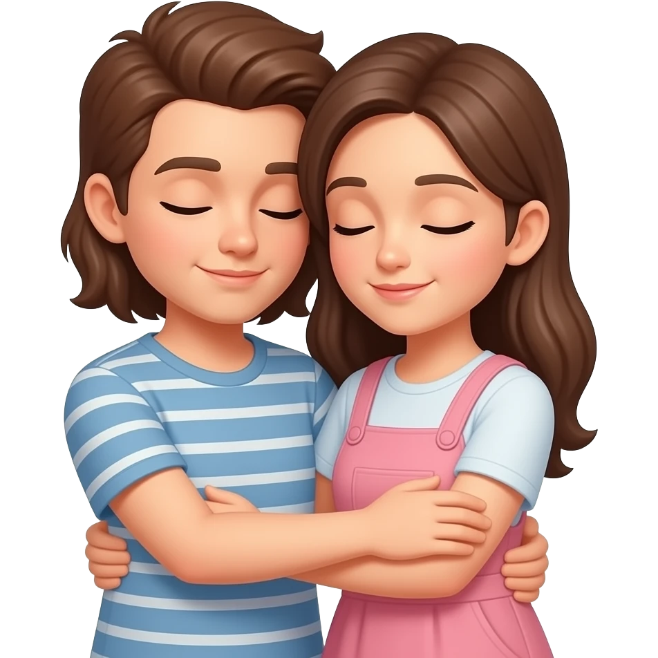 Two people cuddling sleeping emoji
