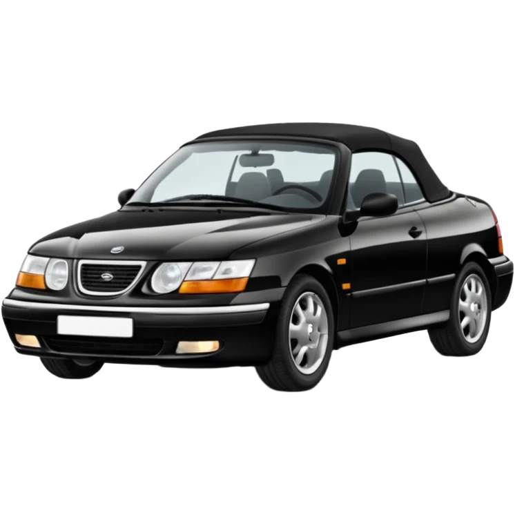 Une seule  saab 9-3 1999 cabriolet noir de profil emoji