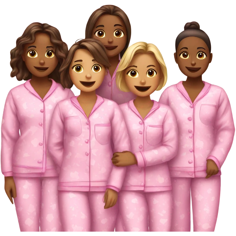 Group of girls wearing matching pajamas  emoji