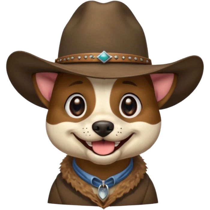 toothless hillbilly dog wearing a stetson emoji