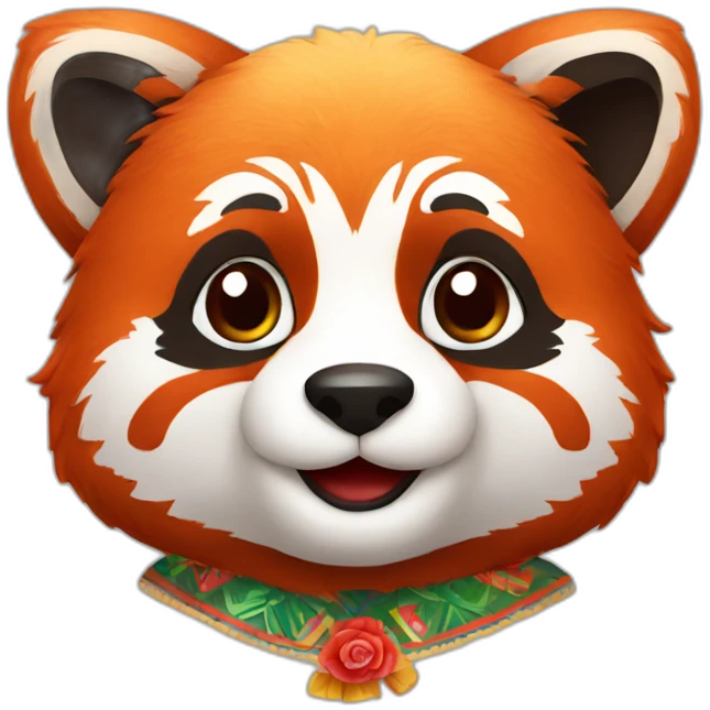 Red panda in Mexican attire emoji