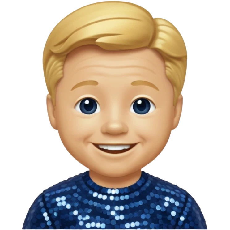 Mickey Rooney with golden blonde hair, dark blue sequin outfit emoji