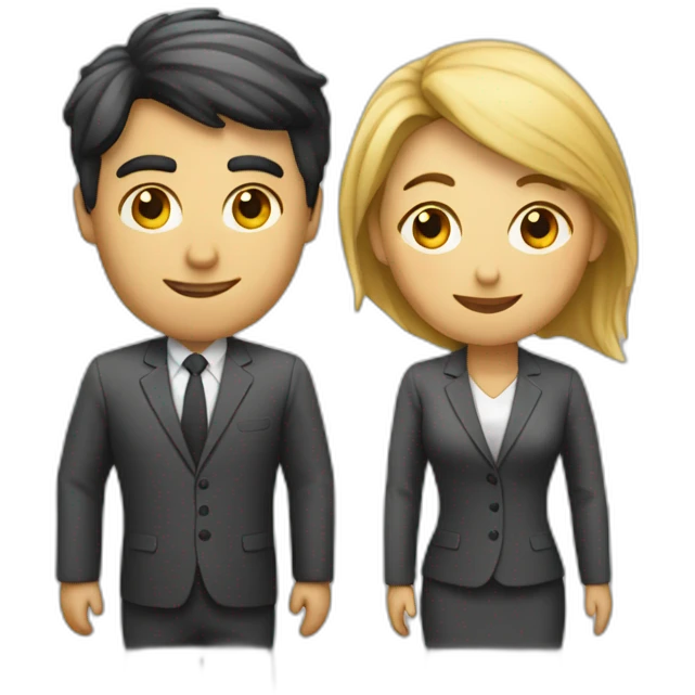 one men and one lady in  meeting  emoji