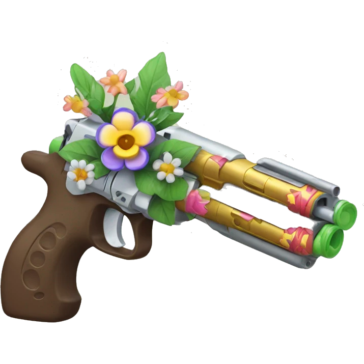 Toy gun that has a flower design on it emoji