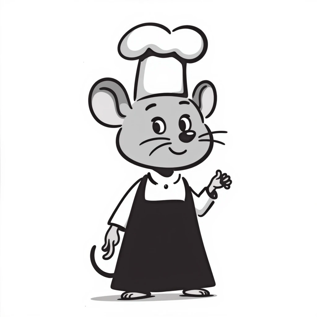 A mouse wearing a cook's hat emoji