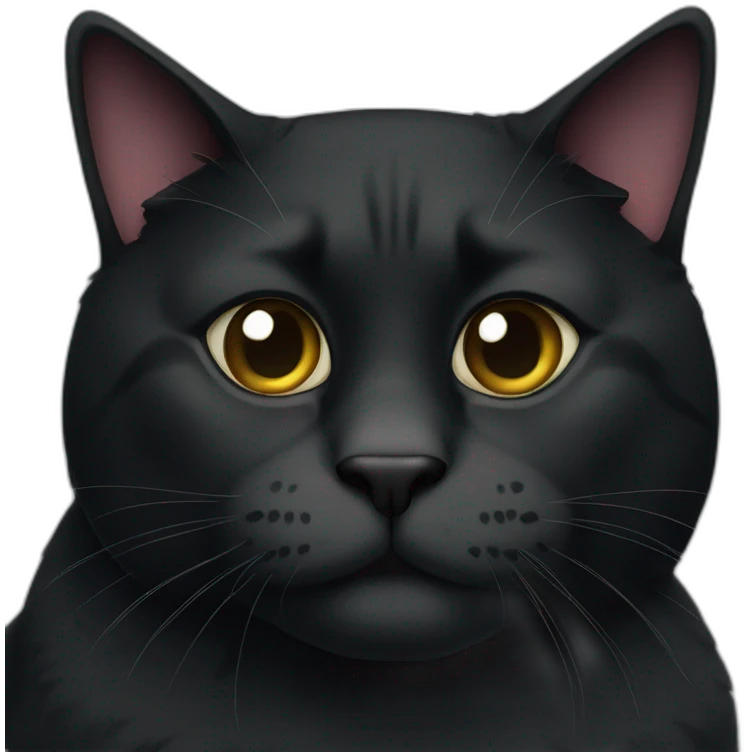 fat big black cat emoji