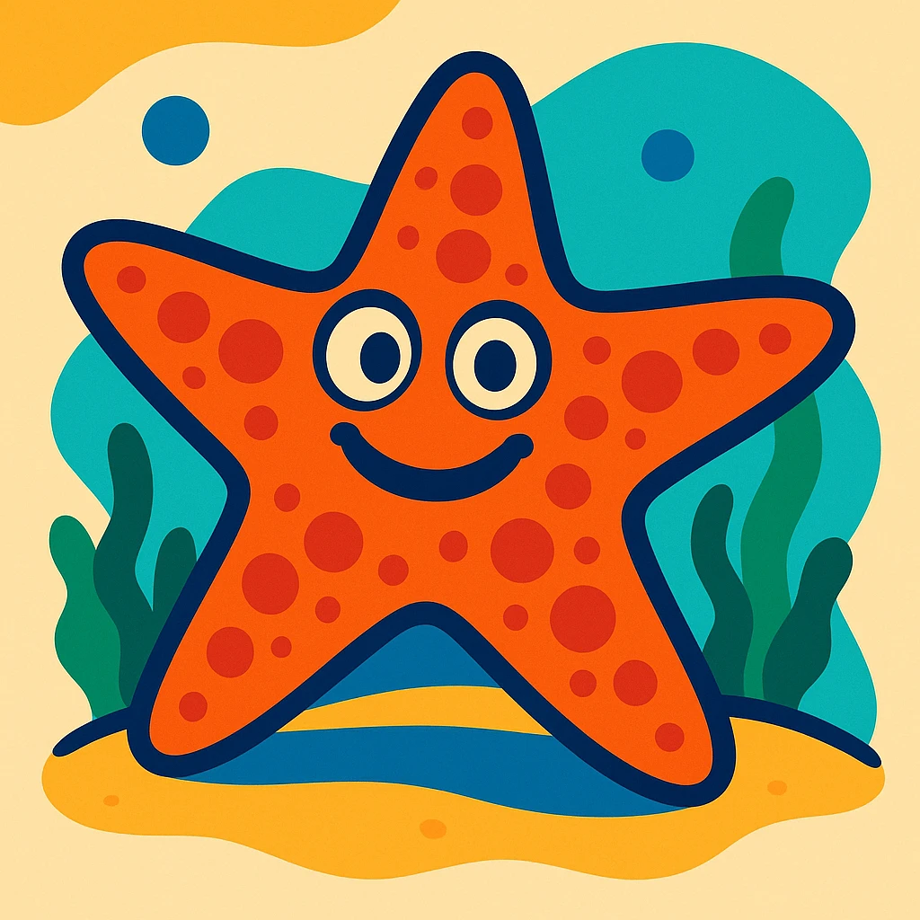 starfish in vibrant toon style emoji