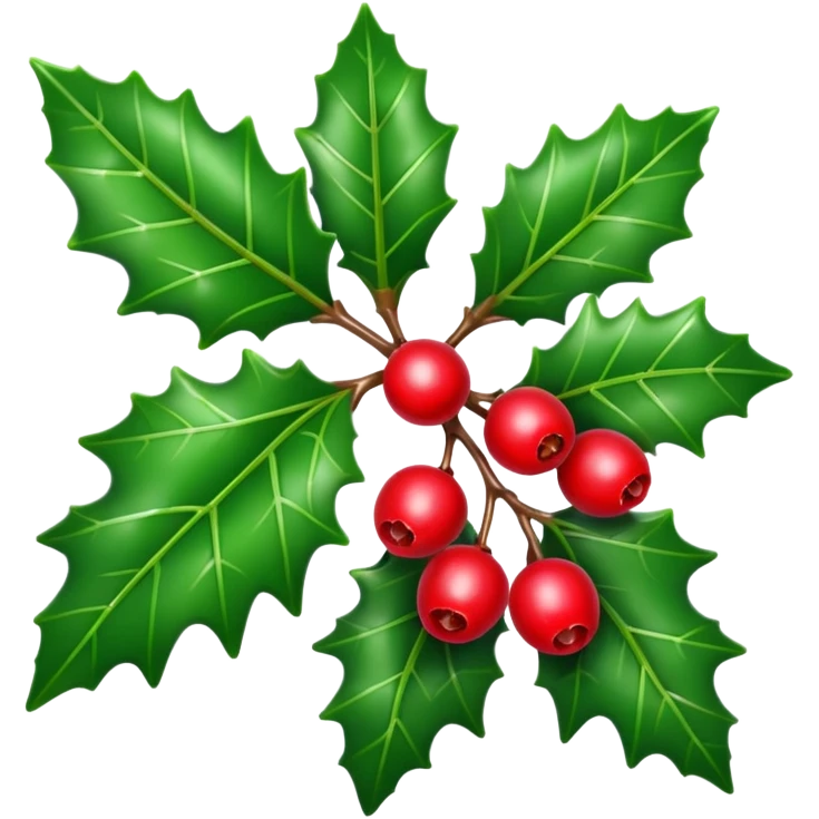 Christmas holly emoji