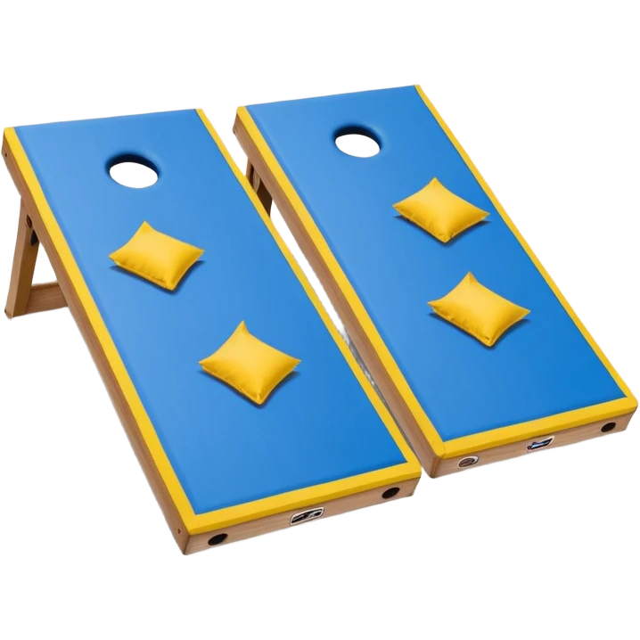 Cornhole board blue and yellow  emoji