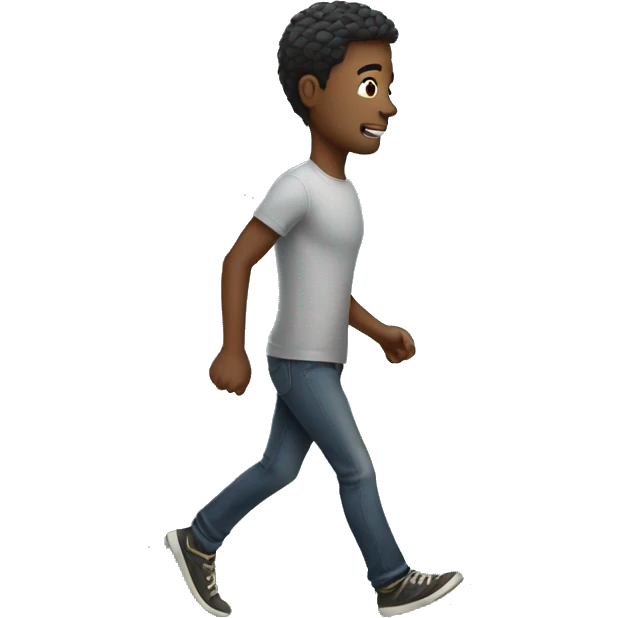 Man walking with lightning emoji