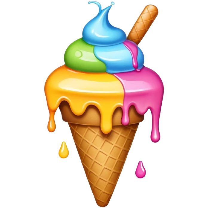 Melting ice cream emoji