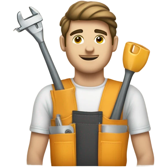 Homme qui vend des boites à outils emoji