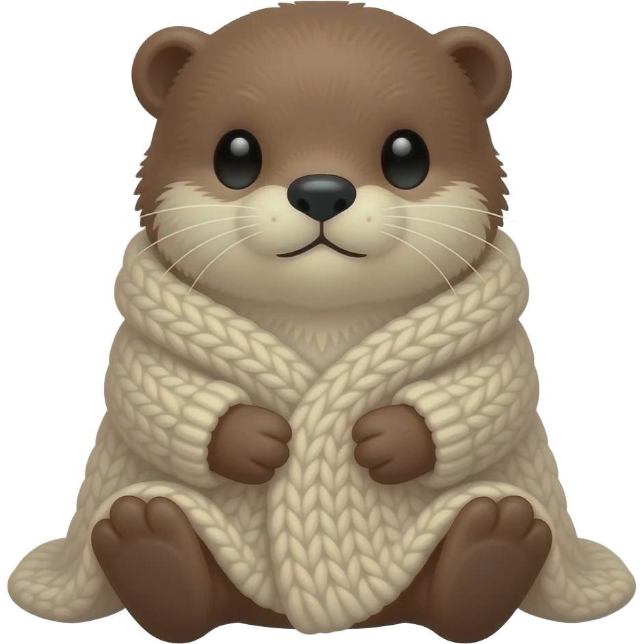 Cute otter in blanket emoji