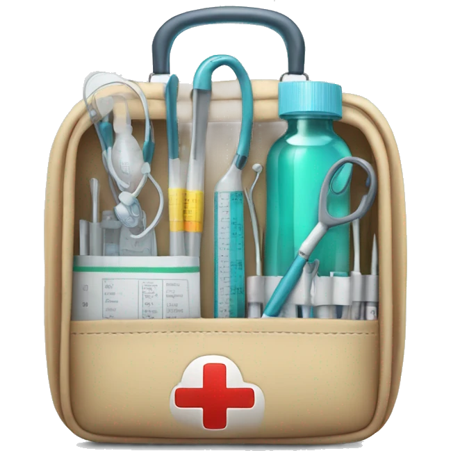 Medical diagnostic bag with instruments inside emoji