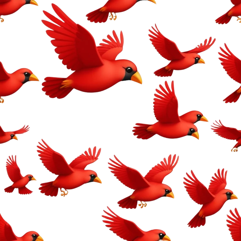 flock of red birds emoji