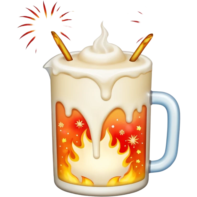 Fire works made of milk for the new year emoji