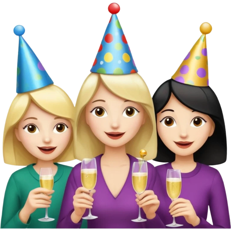 Девушка на вечеринке в кругу друзей  emoji