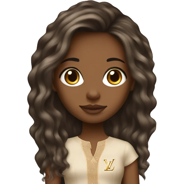 Louis Vuitton with long hair, racial girl emoji
