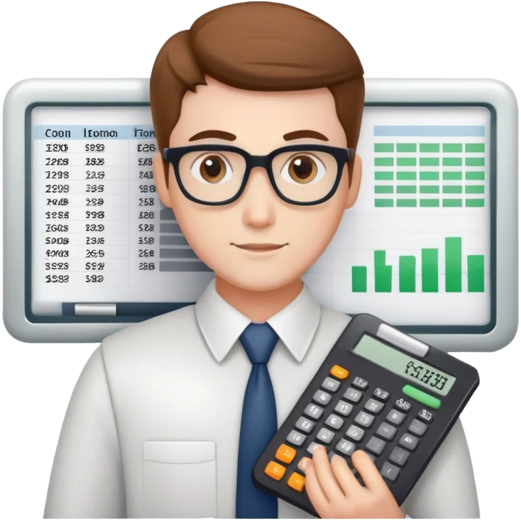 accountant with calculator and spreadsheet emoji