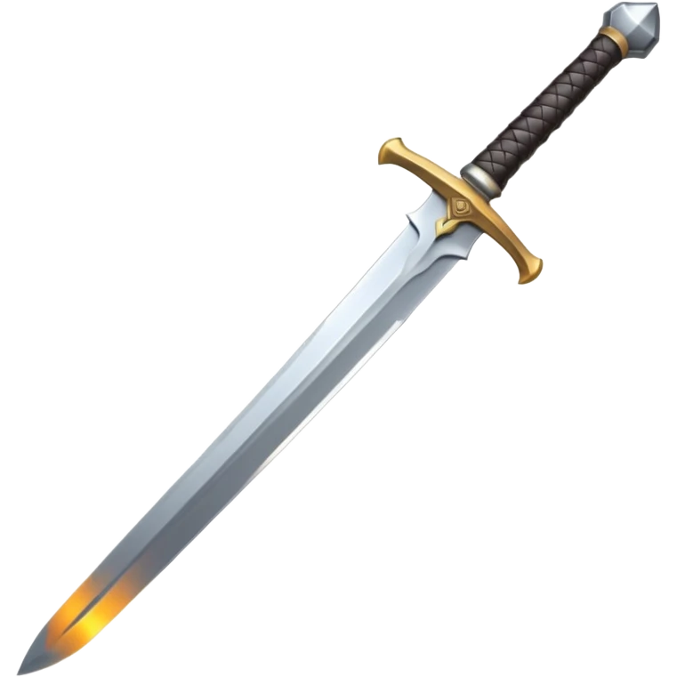 a viking blade, bastard sword, transparent background, the hilt is bound in black, straight blade emoji