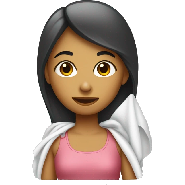 fille avec une serviette sur la tête  emoji