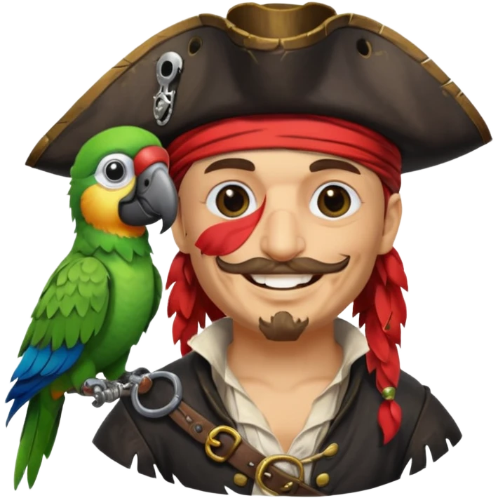 pirate and parrot emoji