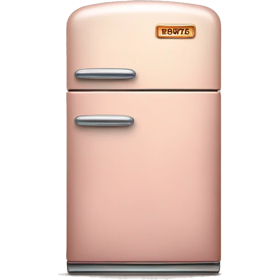 Realistic pastel pink and metallic copper vintage fridge.  emoji