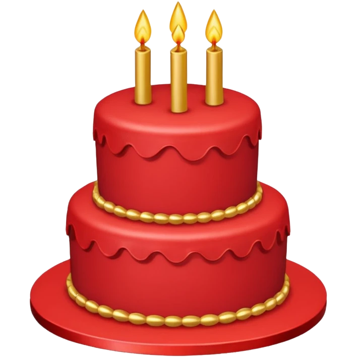 red cake with golden details emoji