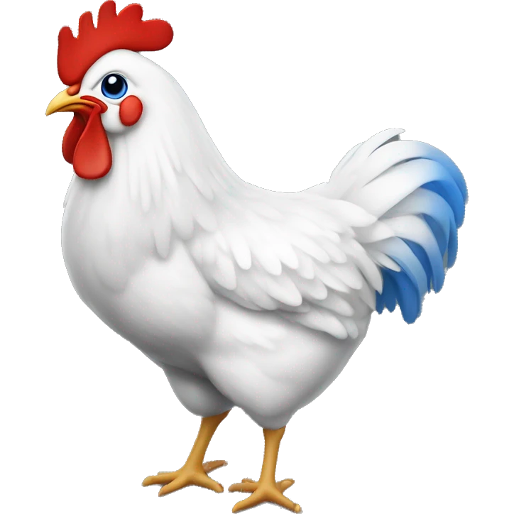 chicken blue white red emoji