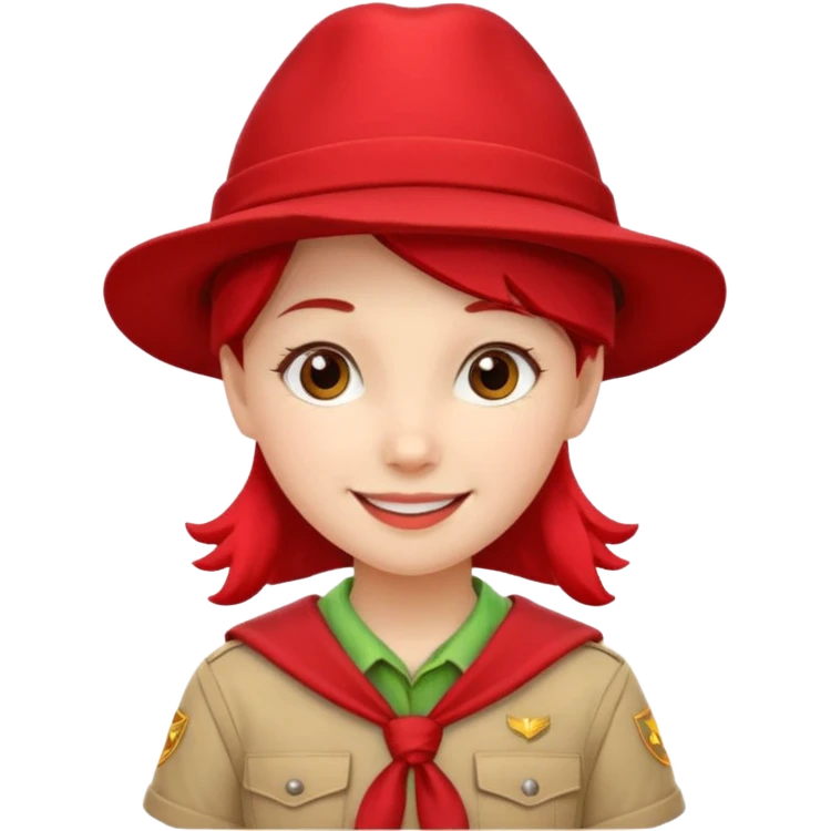 scout girl with red hat emoji