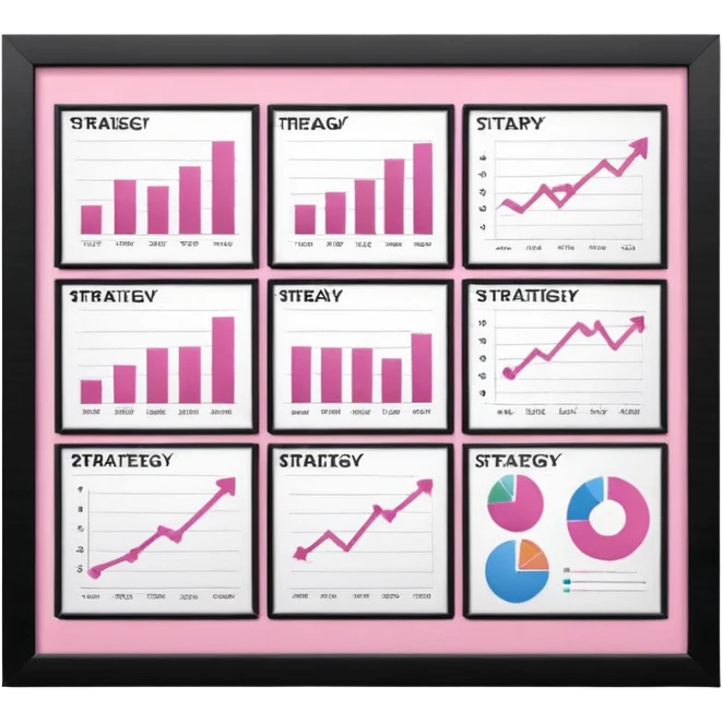 business strategy bord pink  emoji