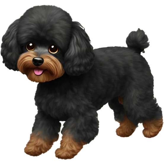 Black Yorkipoodle levitating  emoji