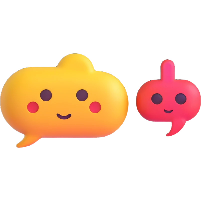 small AI chatbot emoji with speech bubble emoji