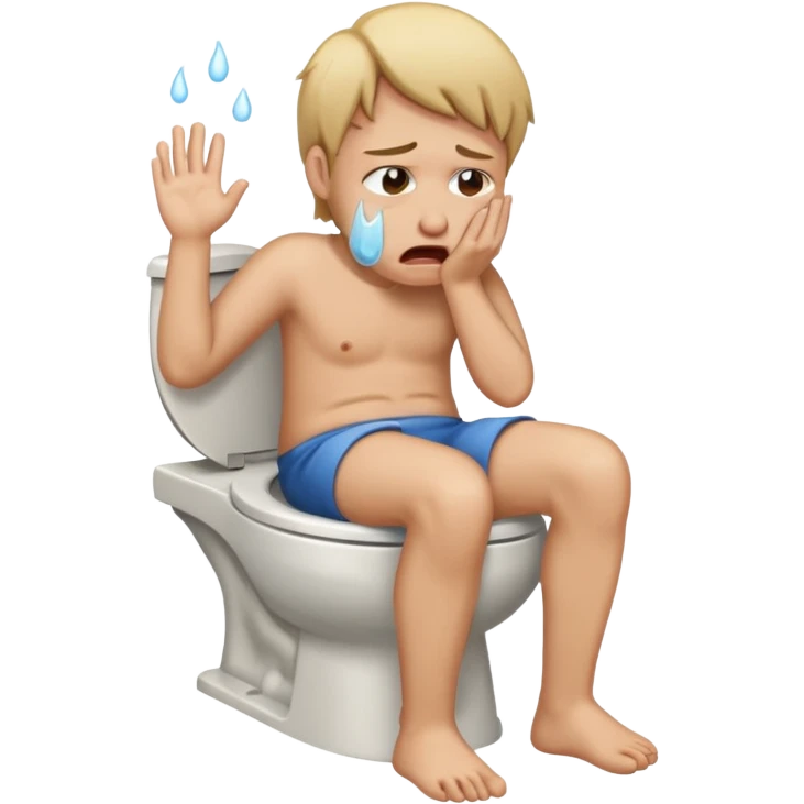 Crying while throwing up on a toilet  emoji