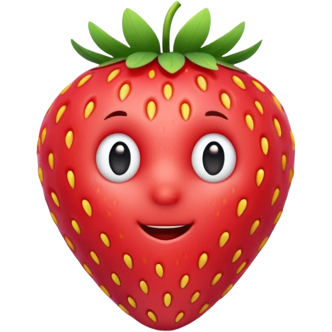 3d Full hd Pixar Style cute strawberry emoji