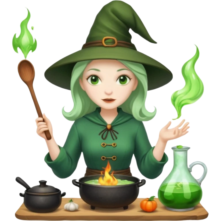 green witch cooking potion emoji